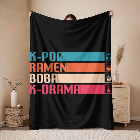kpop, k pop music, korean pop music Throw Blankets