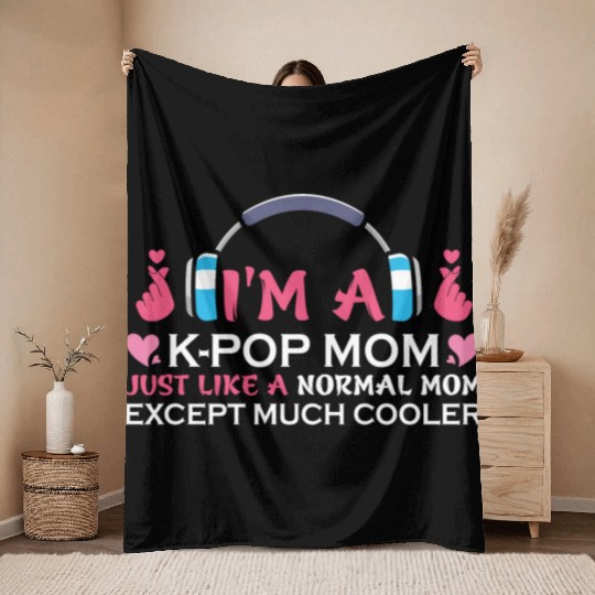 kpop mom, k pop music, korean pop music Throw Blankets