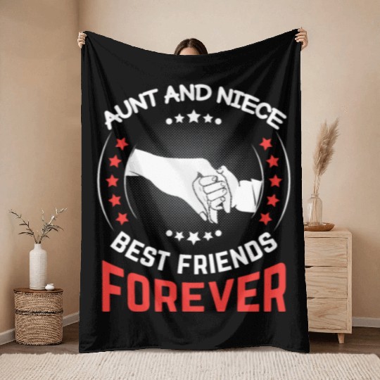 Aunt and Niece Best Friends Forever Throw Blankets
