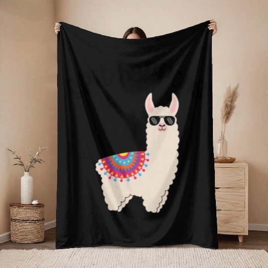 Spit Happens Llama Throw Blankets