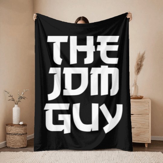 The JDM Guy white text japanese car lover Throw Blankets