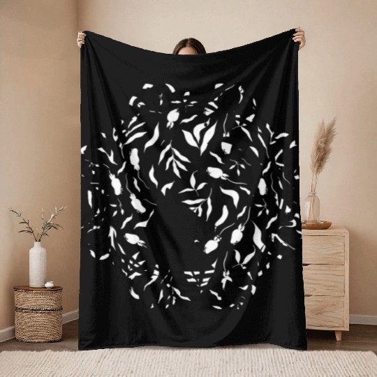 Cat Moon Throw Blankets