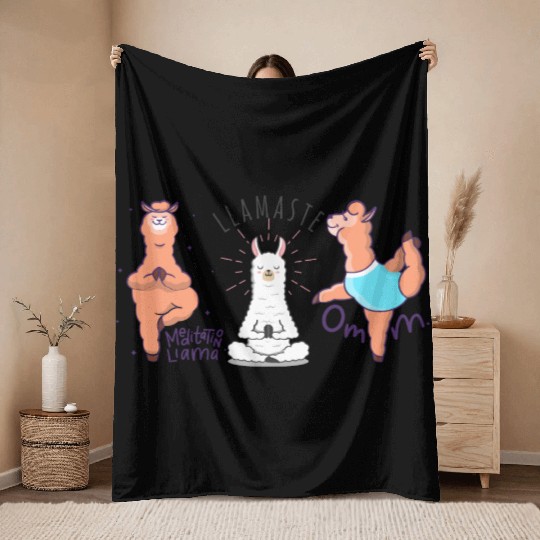 HALF MOON YOGA POSE Throw Blankets