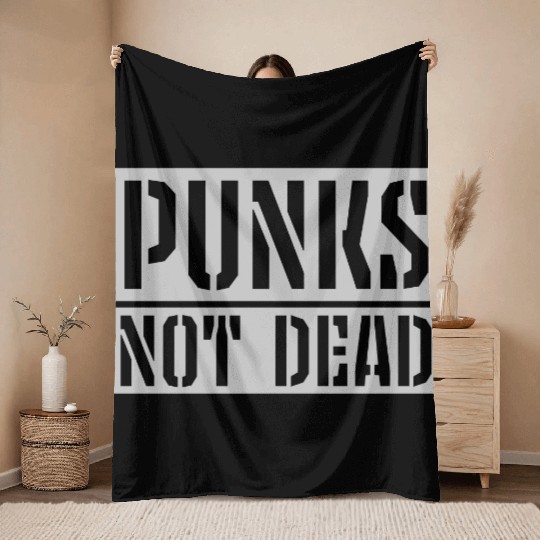 punks not dead quote Throw Blankets