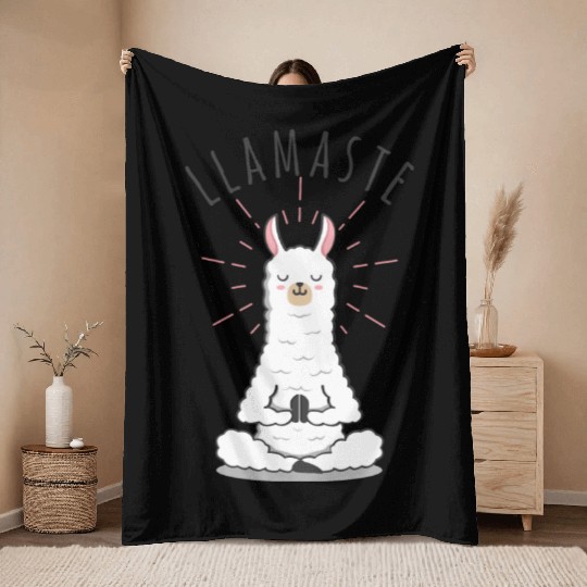 HALF MOON YOGA POSE Throw Blankets