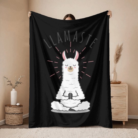 HALF MOON YOGA POSE Throw Blankets