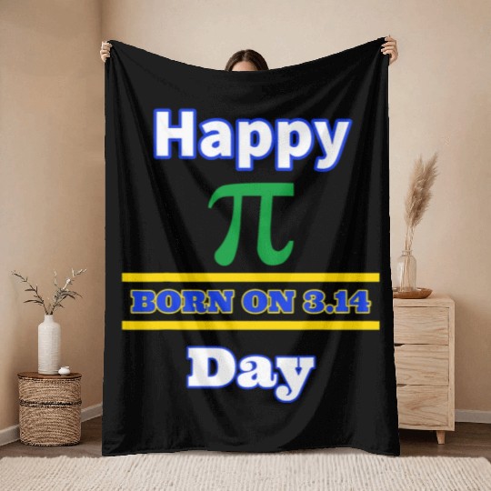 Pi Day Birthday Happy Piday for Men Boys Throw Blankets