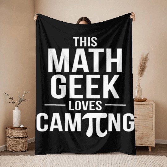 Pi Day Camping Throw Blankets Math Geek Teacher Math Club