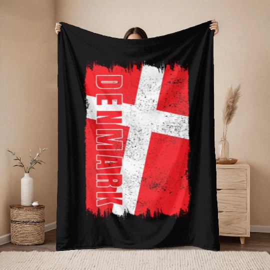 Denmark flag Throw Blankets