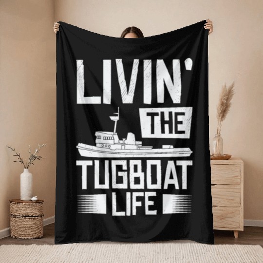 Tugboat Sailing Tugboat Life Watercraft Vessel Throw Blankets