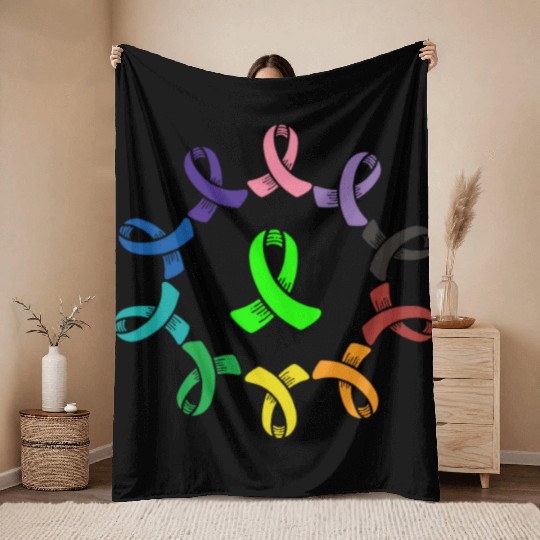 Gastroparesis Awareness Support Squad Cancer Throw Blankets