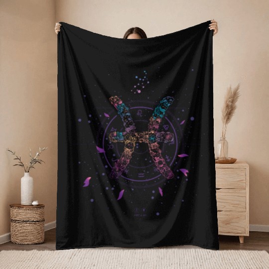 Pisces zodiac Astrology Pisces zodiac Astrology gi Throw Blankets