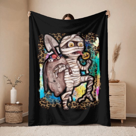 Halloween Zombie Mummy Tie Dye Throw Blankets