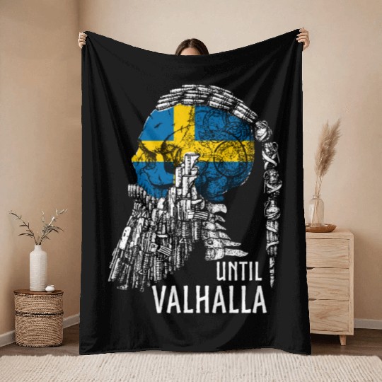 Sweden, Swedish Flag, Till Valhalla, Viking Throw Blankets