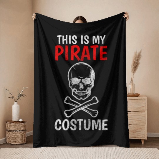 Pirate Ship Treasure Hunter Parrot Skull Throw Blankets