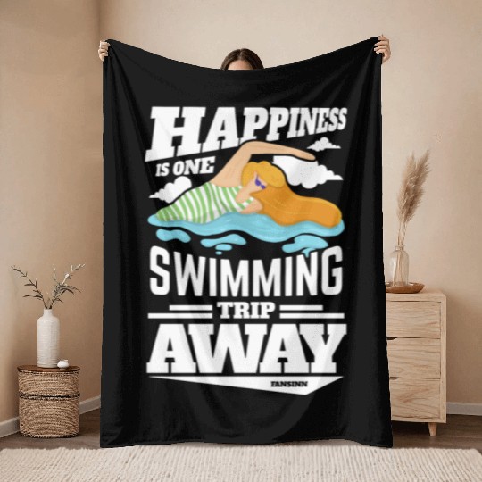 Swimming lifeguard swimming course outdoor pool gi Throw Blankets