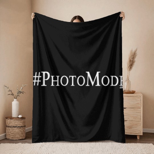 Hashtag PhotoMode By Raider Warrior Throw Blankets