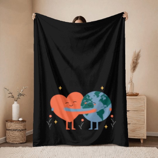 Spread Love Around Throw Blankets
