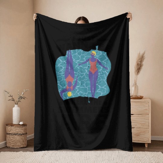 Swimming lifeguard swimming course outdoor pool gi Throw Blankets