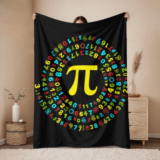 Pi Spiral Pi Day Throw Blankets