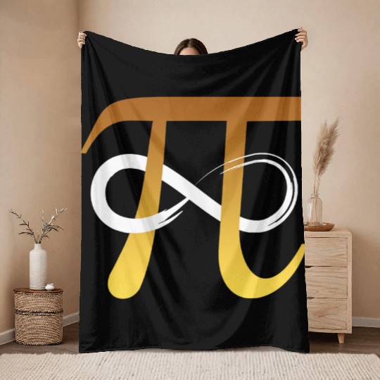 Pi Number 3 14 Infinity Symbol Funny Math Geek Throw Blankets
