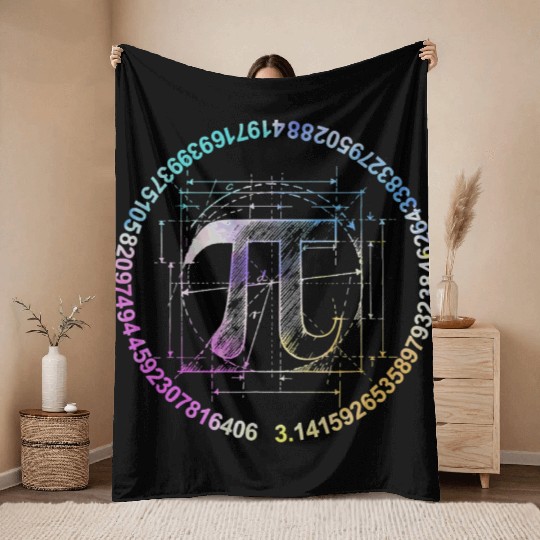 Pi novelty circle watercolor Throw Blankets for Pi Day