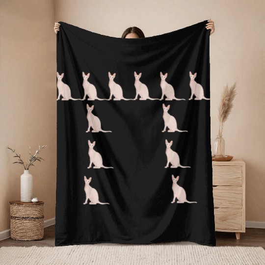 Sphynx Funny Cat Lover Pi Day Math Geek Gifts Throw Blankets