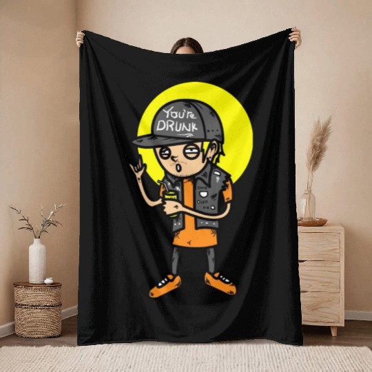 yeah metal Throw Blankets