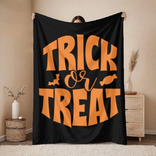 Trick Or Treat Candy Collector Halloween Holiday Throw Blankets