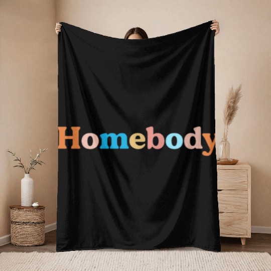 Retro Homebody Rather Be Inside Vintage Introvert Throw Blankets