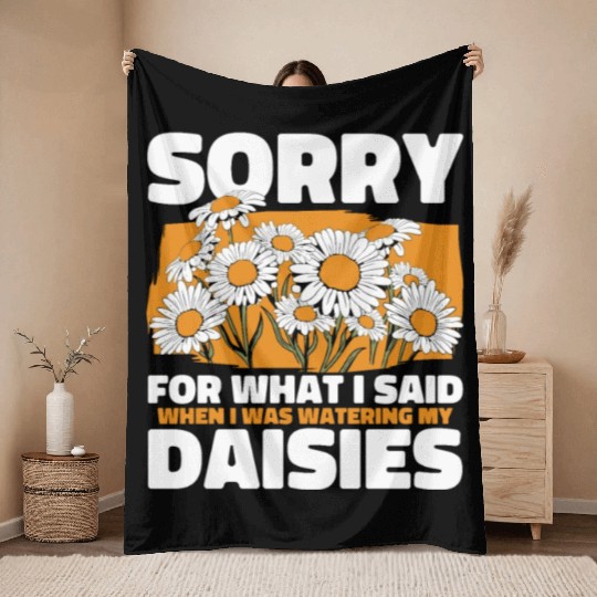 Daisy Garden Gardening Gardener Throw Blankets
