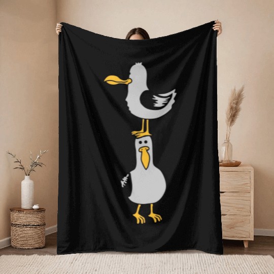 seagull team 2 friends Throw Blankets