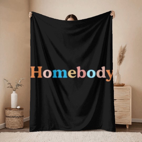 Retro Homebody Rather Be Inside Vintage Introvert Throw Blankets