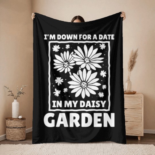 Daisy Garden Gardening Gardener Throw Blankets