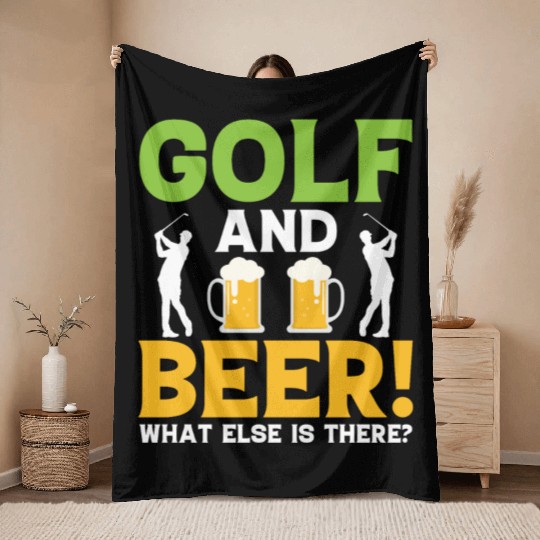 Golf and Beer Throw Blankets