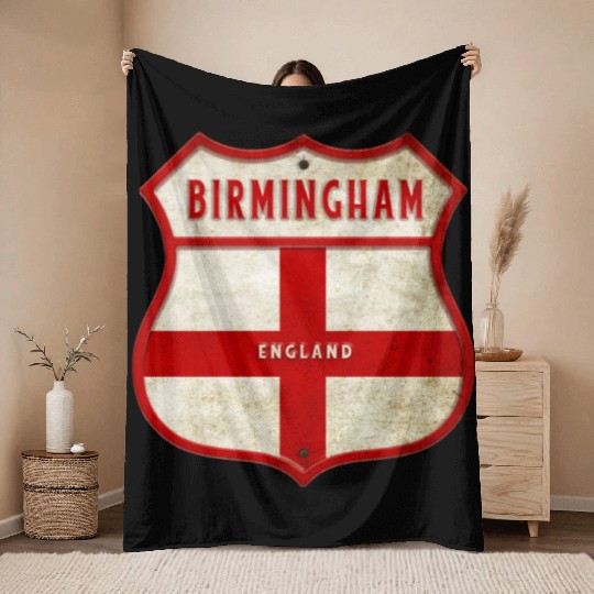 Birmingham England coat of arms Throw Blankets