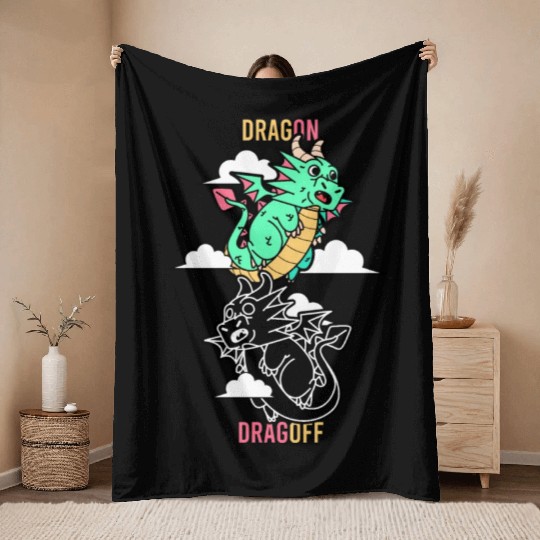 Dragon Dragoff Dragon-Themed Behavioral Switch Throw Blankets