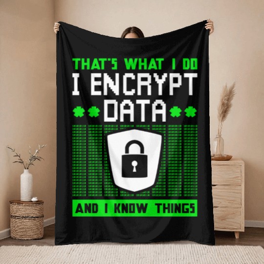 Cyber Security Expert Encryption Throw Blankets