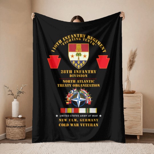 Army 110th Infantry Regiment 28th Inf Div NATO New Throw Blankets