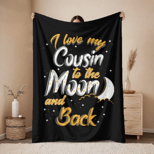 I love my cousin to the moon and back News Throw Blankets