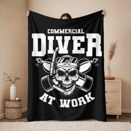 Scuba Diving Diver Throw Blankets