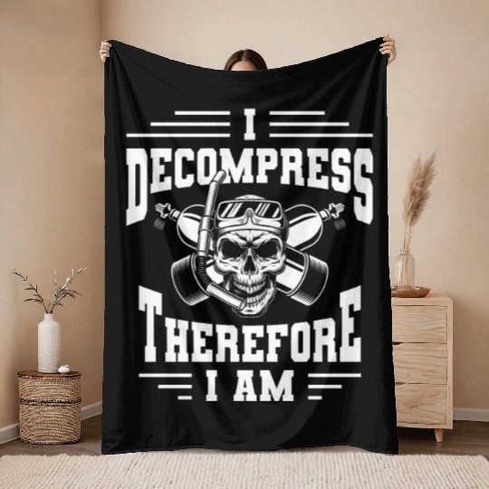 Scuba Diving Diver Throw Blankets