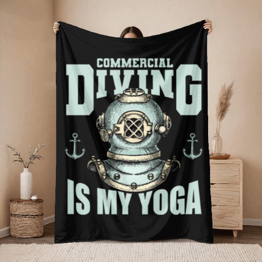 Scuba Diving Diver Throw Blankets