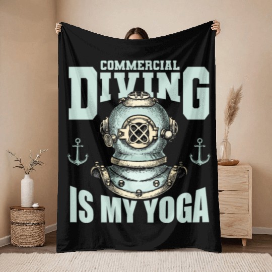 Scuba Diving Diver Throw Blankets