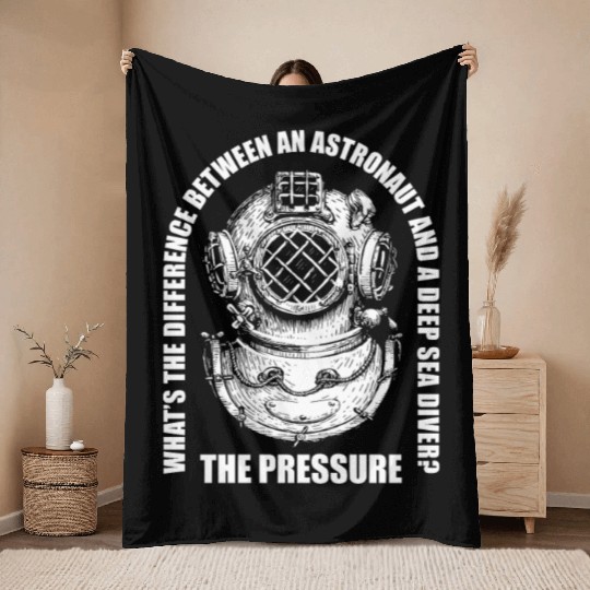 Scuba Diving Diver Throw Blankets