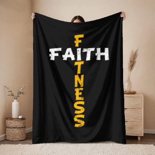 Christian Faith Fitness Workout Gym Men Women Throw Blankets