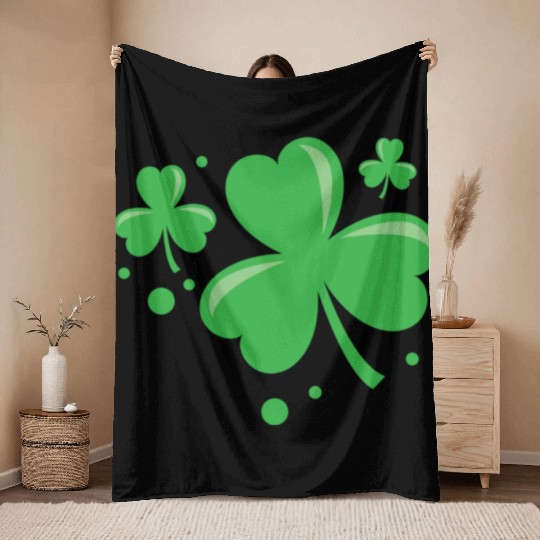 Irish Shamrock Pocket Size Clover St. Patrick's Throw Blankets