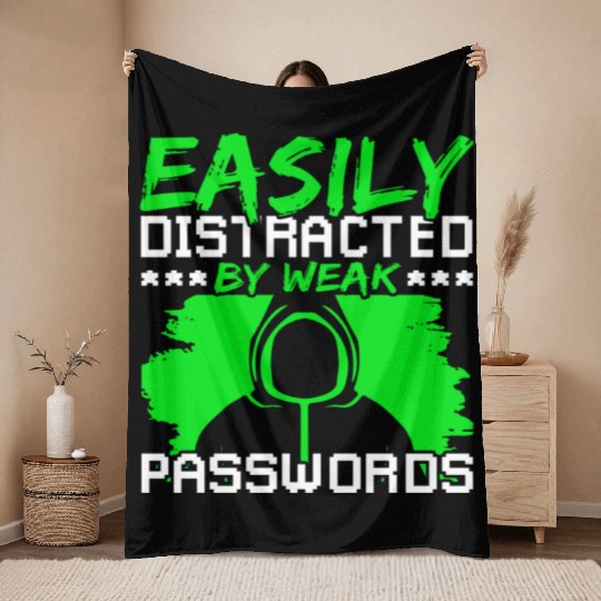 Cyber Security Ethical Hacker Password Throw Blankets