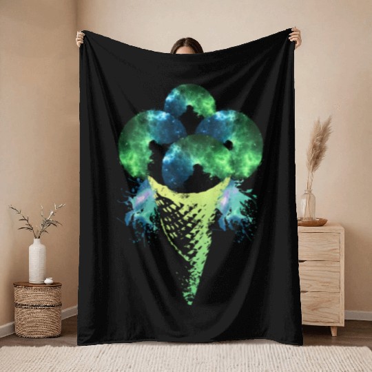 Cosmos Ice Cream - V1 Galaxy Throw Blankets