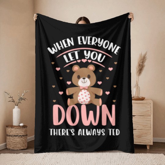 Bear Stuffed Animal Family Pregnant Throw Blankets